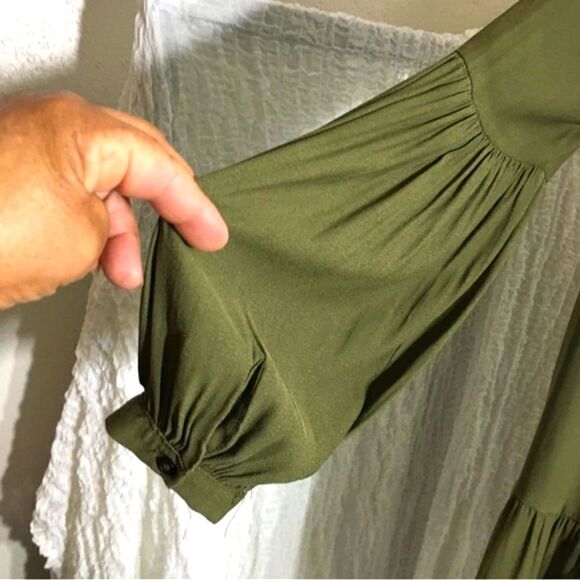 RO & DE Green Peasant Top Size M - Picture 8 of 9